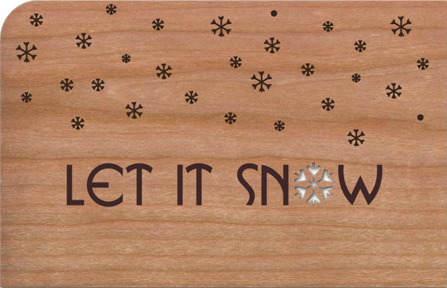 Holzkarte Let it snow