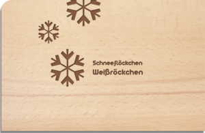 Holzpostkarte Schneeflöckchen Weißröckchen