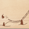 Holzpostkarte Weihnachtsmann Ski