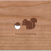Holzkarte Eichhörnchen Weihnachten