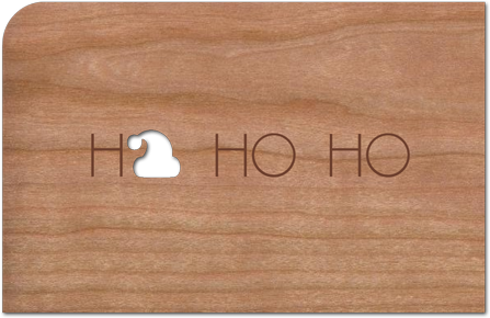 Holz-Weihnachtskarte hohoho
