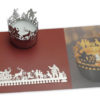 Weihnachtskarte mit Teelicht Santa Claus