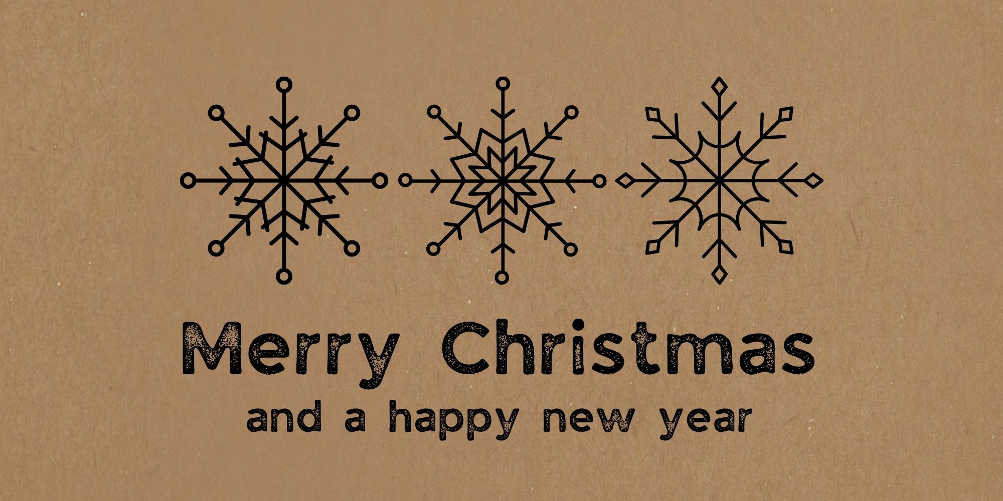 Kraftpapierkarte Merry Christmas