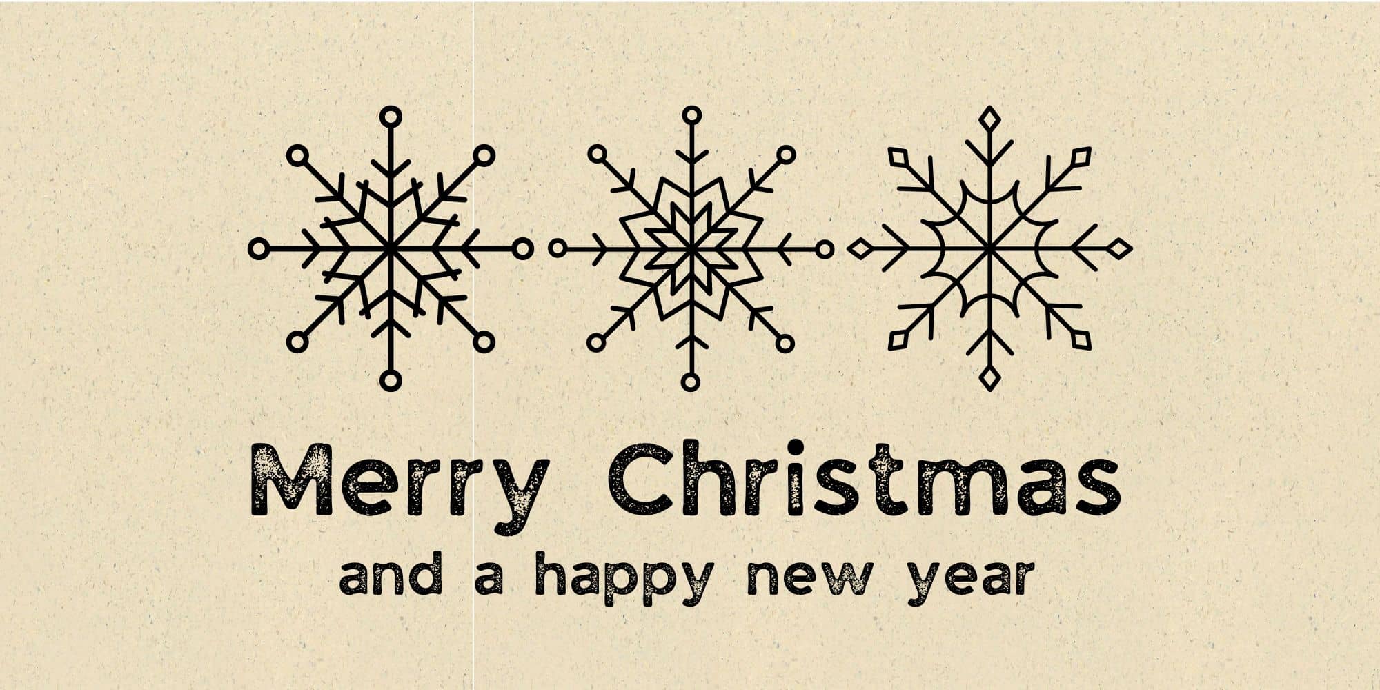Graspapier Weihnachtskarte Merry Christmas