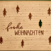 Weihnachtskarte aus Holz mit Bäumchen