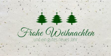 Weihnachtskarte aus Samen-Papier mit Tannenbäumen